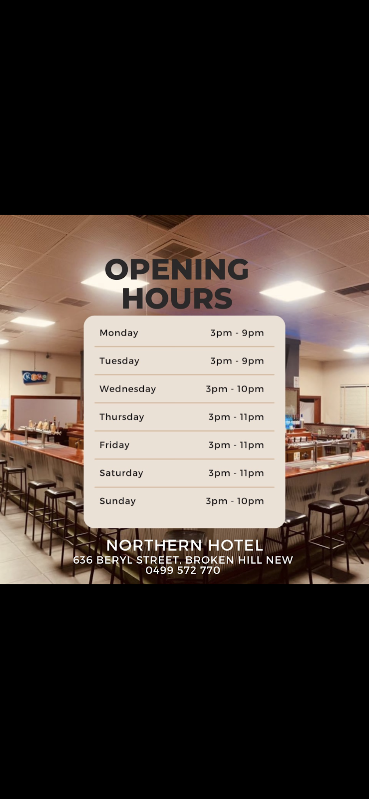 Northern Hotel | 636 Beryl St, Broken Hill NSW 2880, Australia | Phone: 0499 572 770