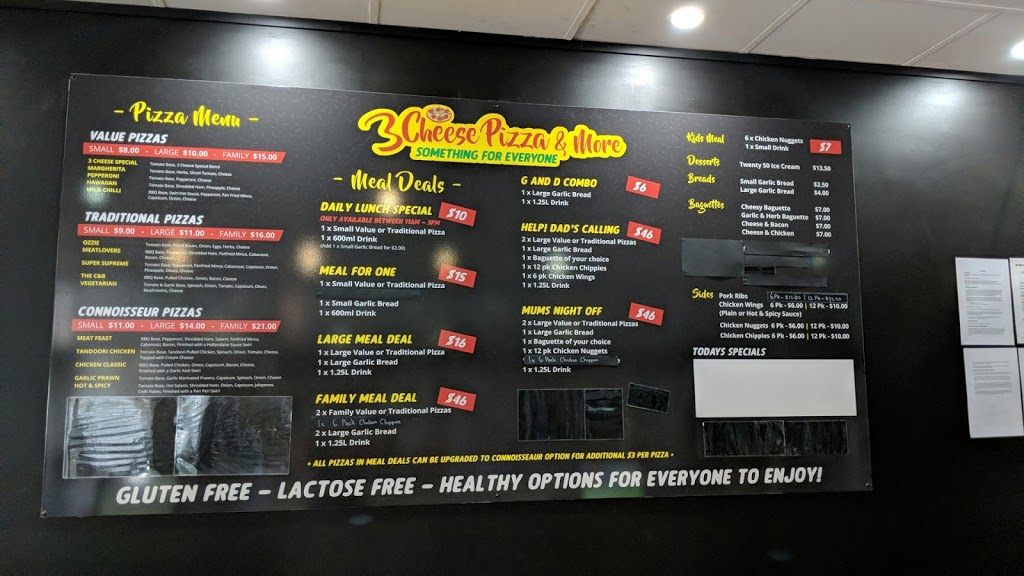 3 Cheese Pizza & More | meal takeaway | shop 3/106 Nebo Rd, West Mackay QLD 4740, Australia | 0748056622 OR +61 7 4805 6622