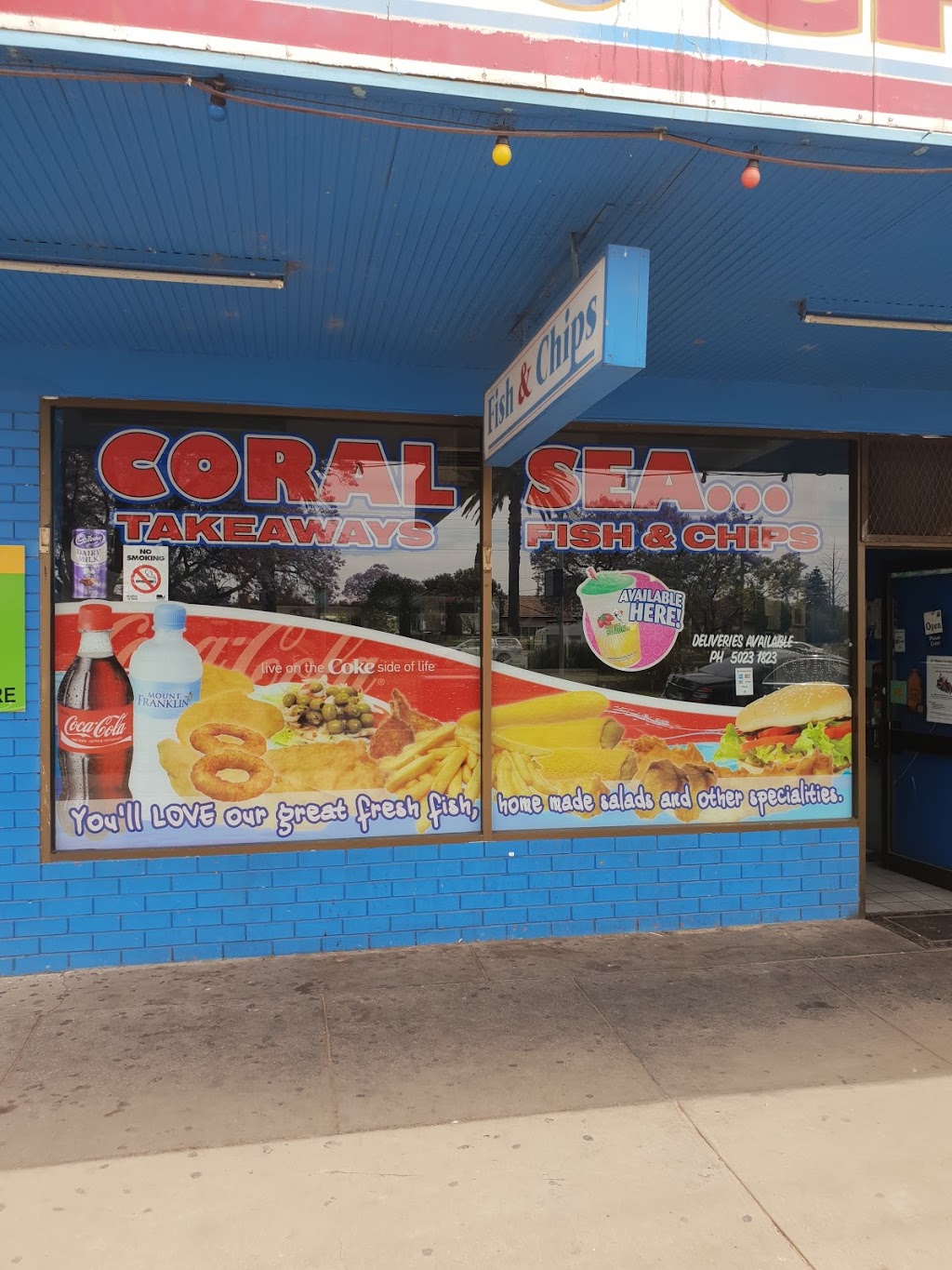 Coral Sea Fish & Chips Shop | meal takeaway | 303A Deakin Ave, Mildura VIC 3500, Australia | 0350231823 OR +61 3 5023 1823