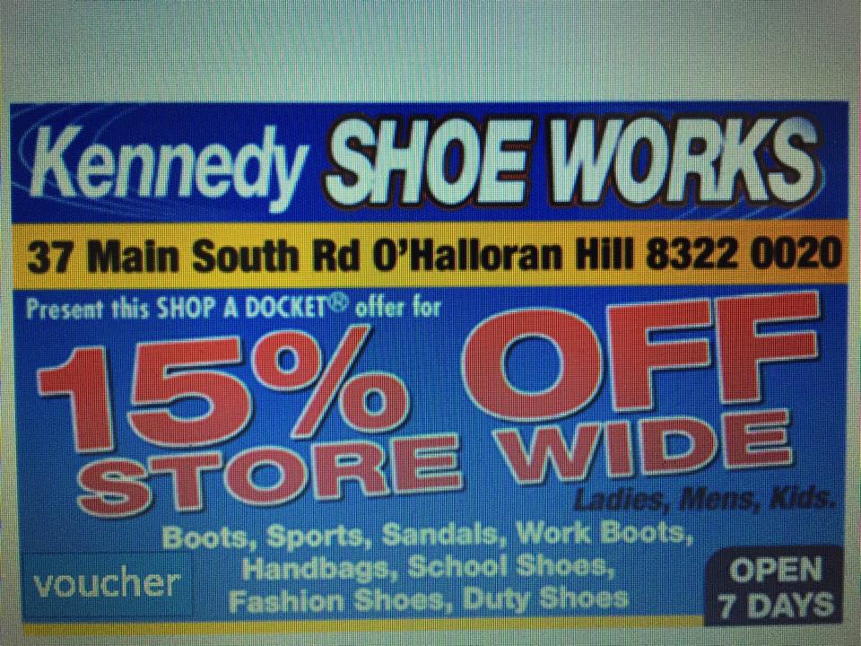 Kennedy Shoe Works | shoe store | 37 Main S Rd, OHalloran Hill SA 5158, Australia | 0883220020 OR +61 8 8322 0020