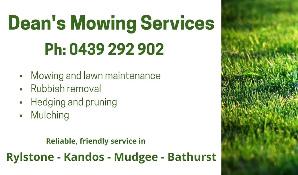 Deans Mowing Services |  | 24 Roxburgh St, Kandos NSW 2848, Australia | 0439292902 OR +61 439 292 902