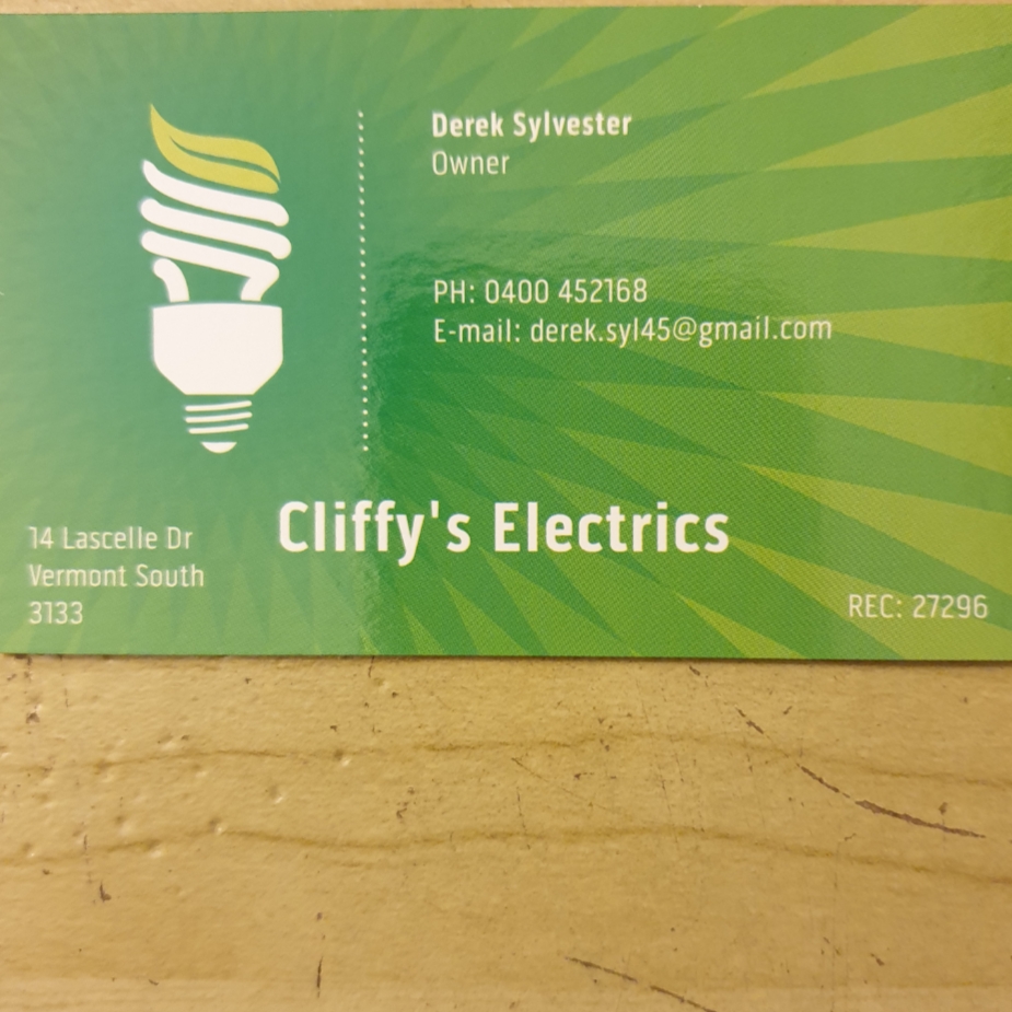 Cliffys Electrics | electrician | 14 Lascelle Dr, Vermont South VIC 3133, Australia | 0400452168 OR +61 400 452 168