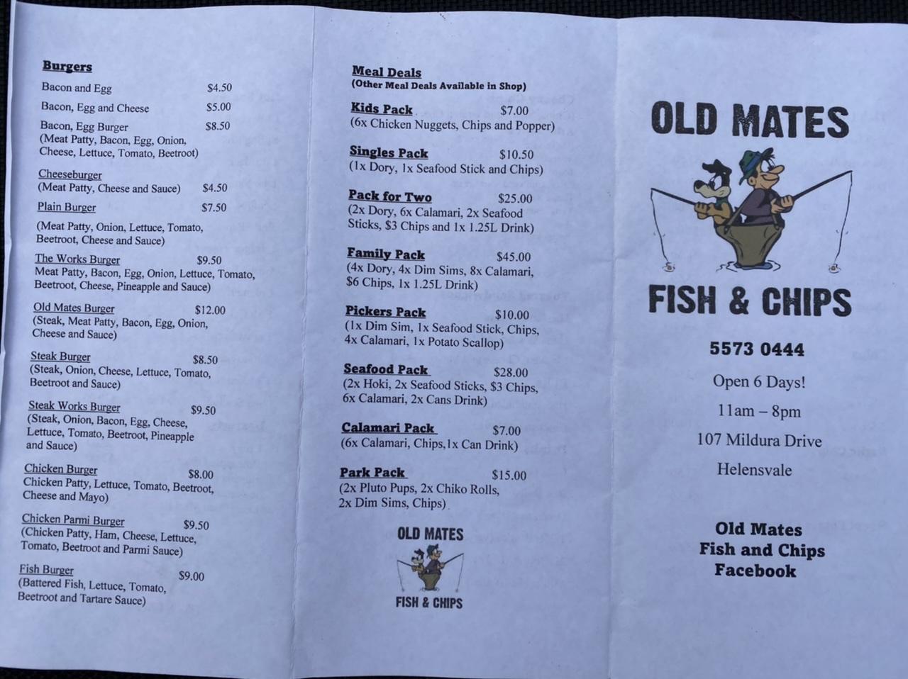 Old Mates Fish and Chips | meal takeaway | 4/107 Mildura Dr, Helensvale QLD 4212, Australia | 0755730444 OR +61 7 5573 0444