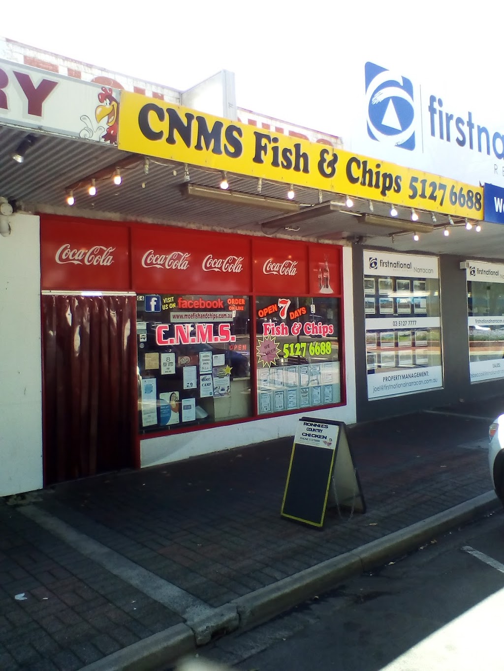 CNMS Fish & Chips | meal takeaway | 64 Albert St, Moe VIC 3825, Australia | 0351276688 OR +61 3 5127 6688