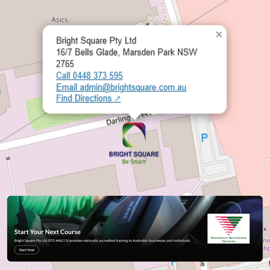 Bright Square Pty Ltd (RTO #46213) | 16/7 Bells Glade, Marsden Park NSW 2765, Australia | Phone: 0448 373 595