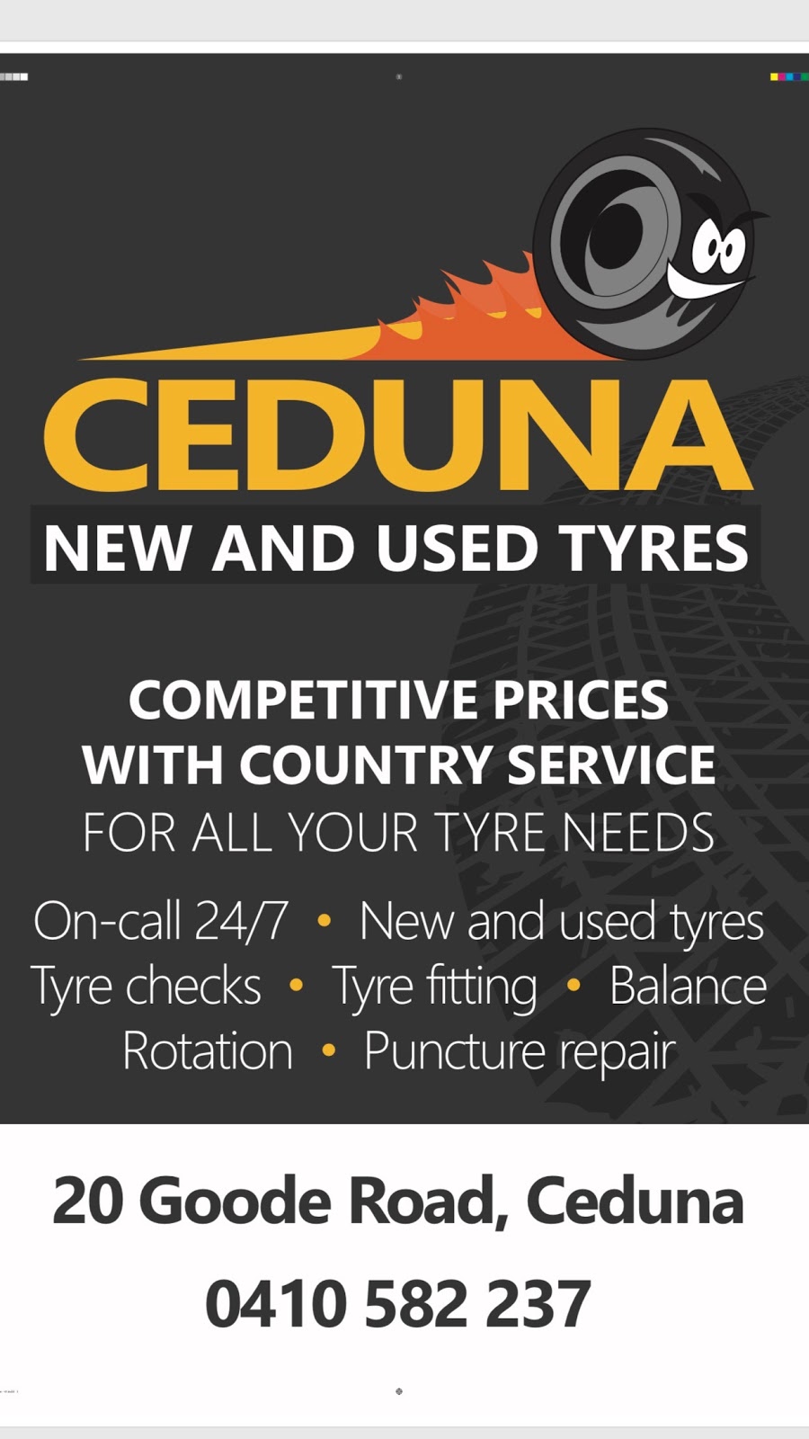 Ceduna New and Used Tyres | 20 Goode Rd, Ceduna SA 5690, Australia | Phone: 0410 582 237