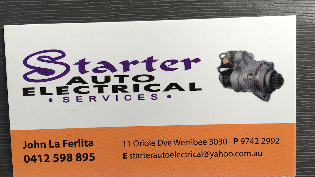 Starter Auto Electrical | car repair | 11 Oriole Dr, Werribee VIC 3030, Australia | 0412598895 OR +61 412 598 895