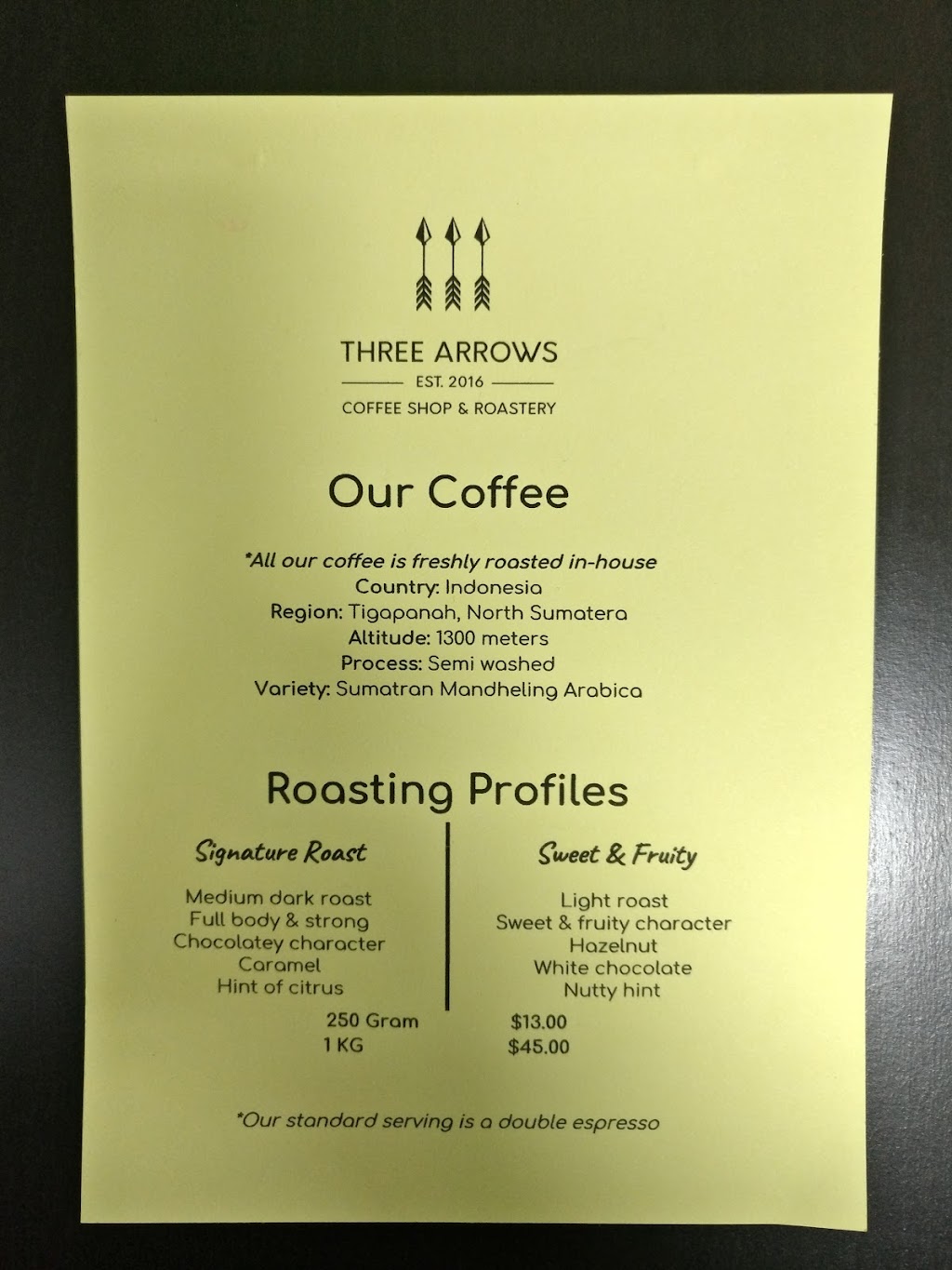 Three Arrows Coffee | 62 Heather Rd, Winmalee NSW 2777, Australia | Phone: 0449 628 742