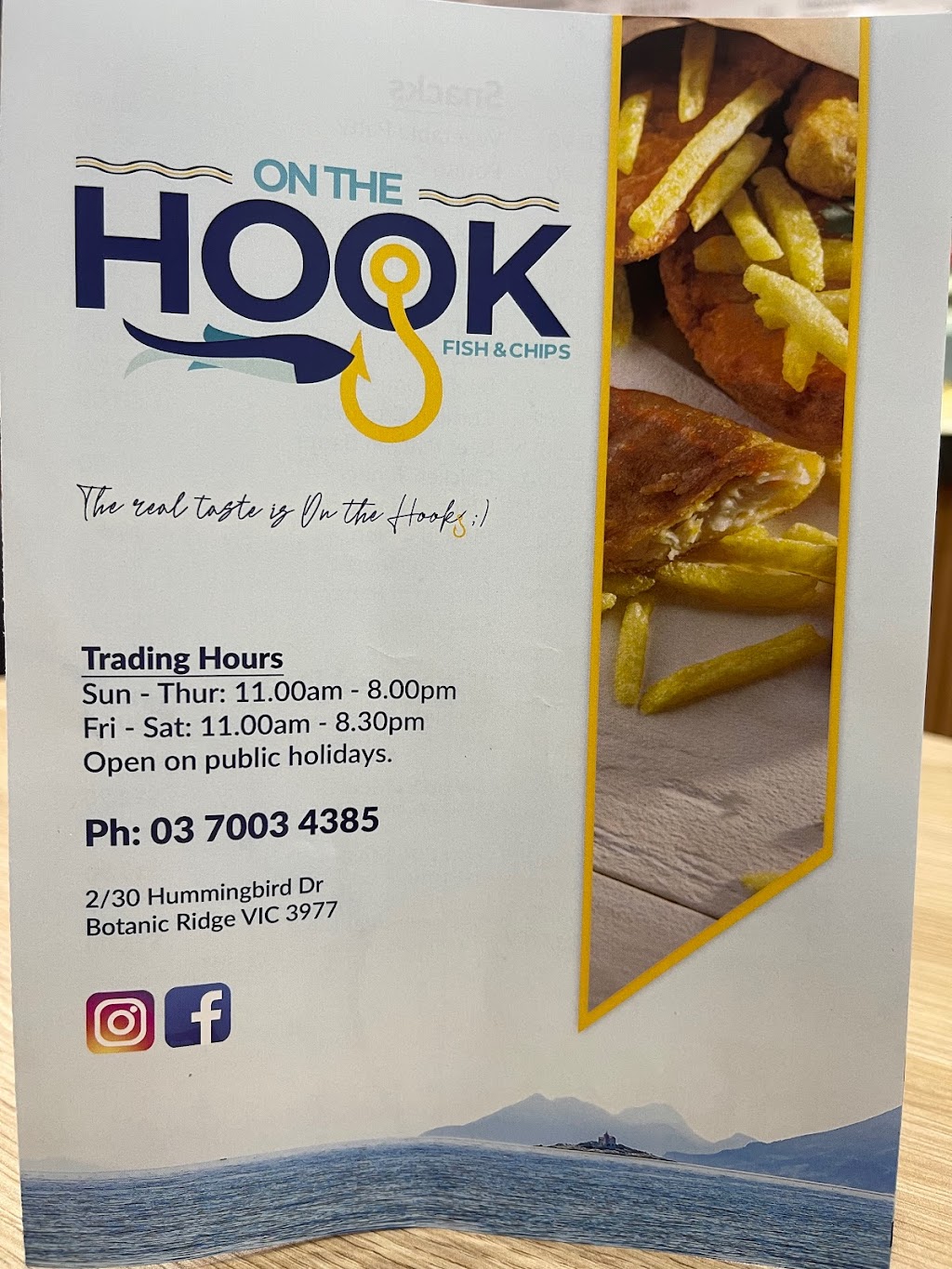 On the Hook | restaurant | 10 Hummingbird Dr, Botanic Ridge VIC 3977, Australia | 0370034385 OR +61 3 7003 4385