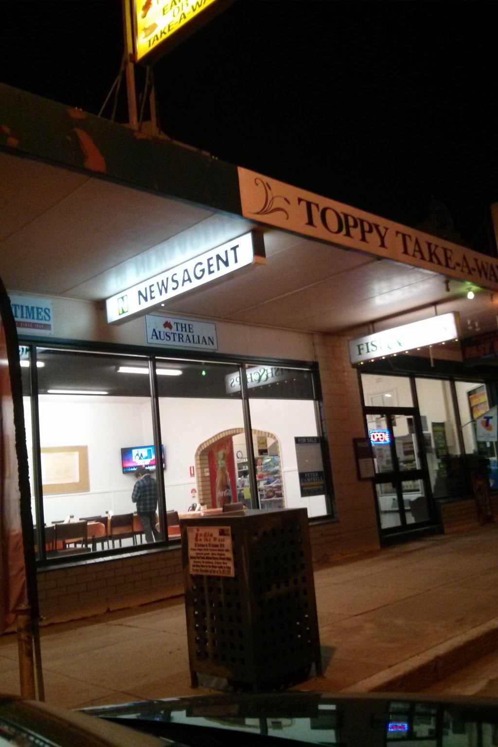 Toppy Take Away and Newsagency | restaurant | 71 Neeld St, Wyalong NSW 2671, Australia | 0269723535 OR +61 2 6972 3535