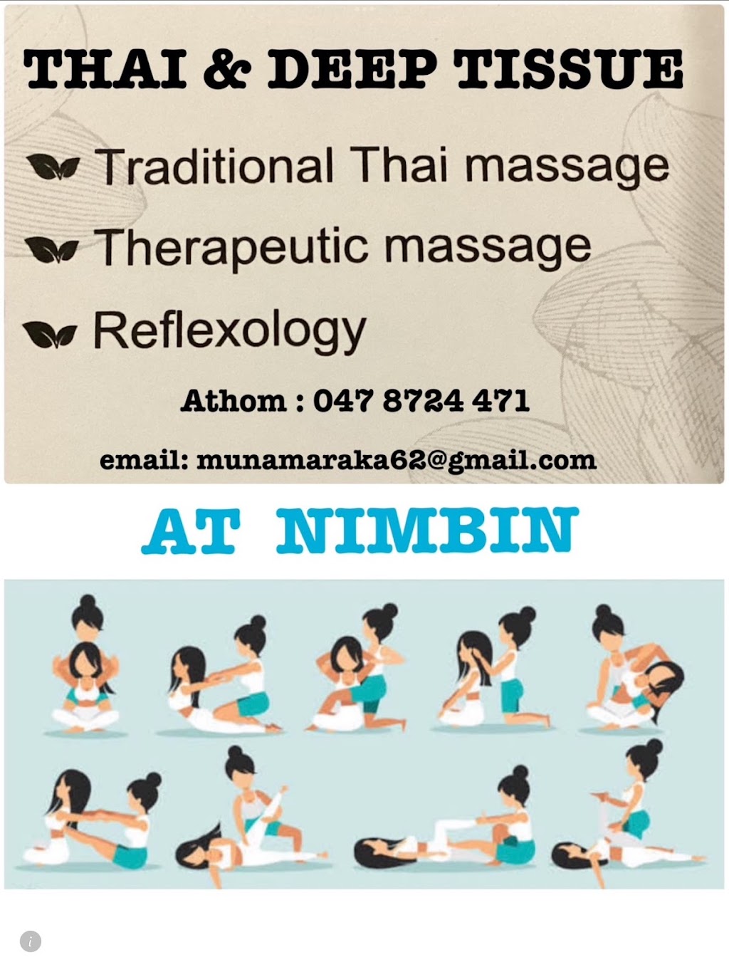 A Thom Thai massage and deep tissue | 4 Thorburn St, Nimbin NSW 2480, Australia | Phone: 0478 724 471
