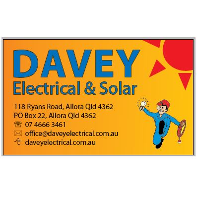 Davey Electrical & Solar | 118 Ryan Rd, Allora QLD 4362, Australia | Phone: (07) 4666 3461