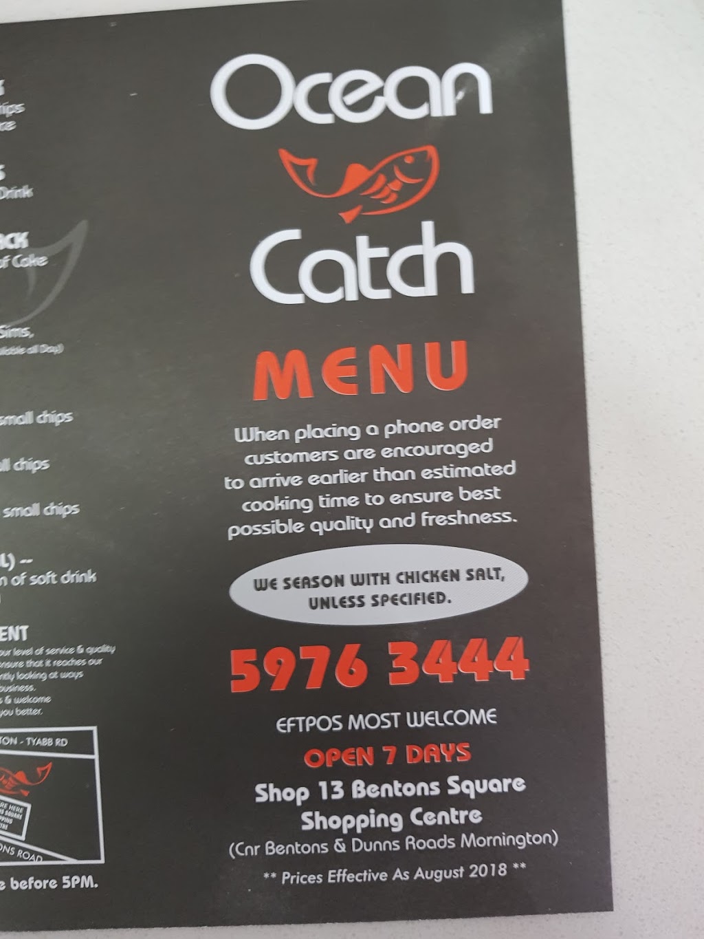Ocean Catch Fish & Chips | restaurant | 210 Dunns Rd, Mornington VIC 3931, Australia | 0359763444 OR +61 3 5976 3444
