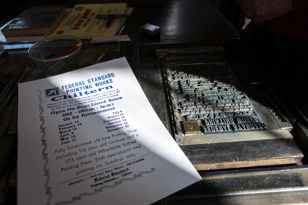 The Federal Standard Printing Works | Main St, Chiltern VIC 3683, Australia | Phone: (03) 9656 9889 The Federal Standard Printing Works | Main St, Chiltern VIC 3683, Australia | Phone: (03) 9656 9889