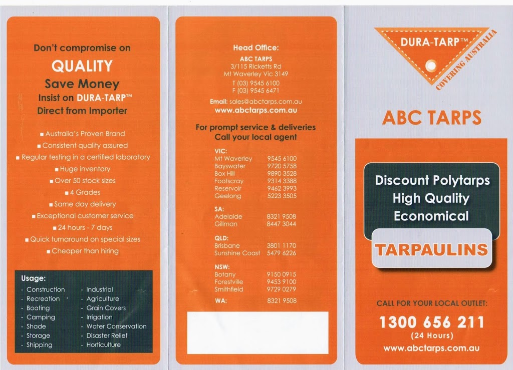 ABC Tarps | 246 Toombul Rd, Northgate QLD 4013, Australia | Phone: (07) 3801 1170