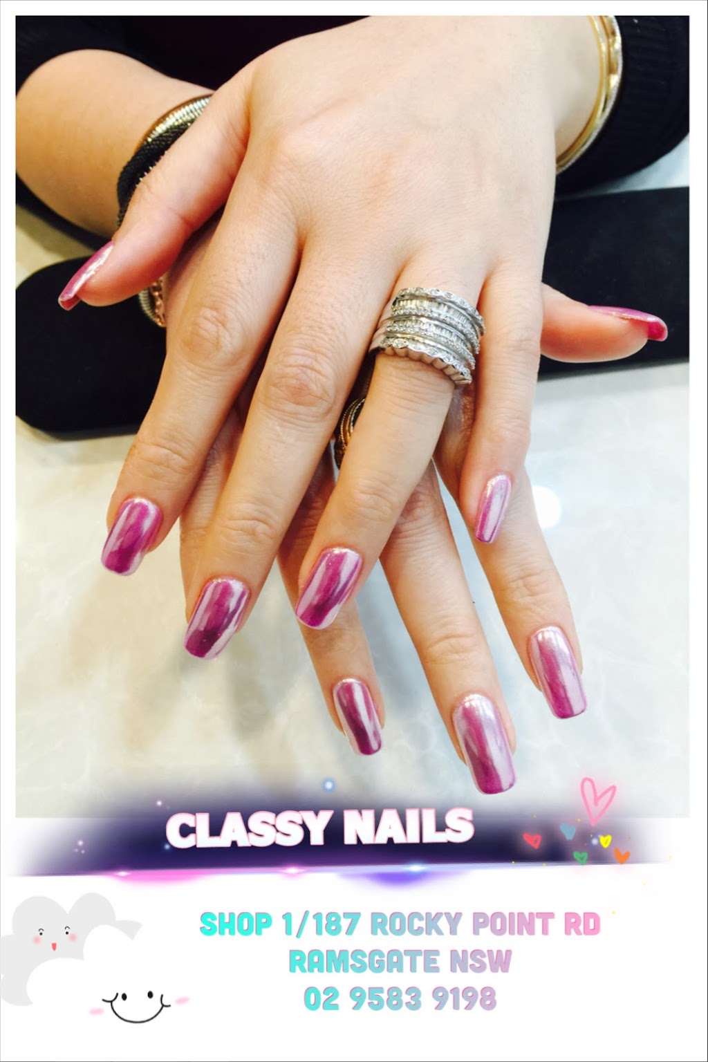 Classy Nails | Shop 1/187 Rocky Point Rd, Ramsgate NSW 2217, Australia | Phone: (02) 9583 9198