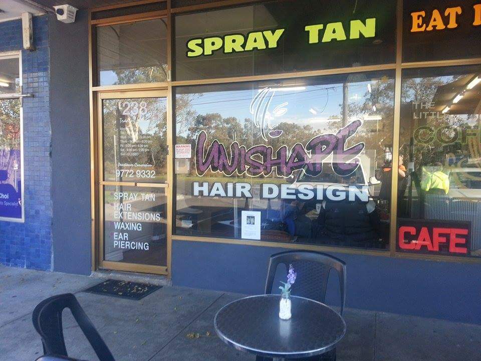 Uni Shape Hair Design | cafe | 238 Wells Rd, Chelsea Heights VIC 3196, Australia | 0397729332 OR +61 3 9772 9332