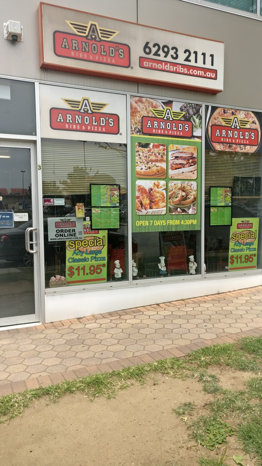 Arnolds Ribs Pizza | 3/146 Reed St N, Greenway ACT 2900, Australia | Phone: (02) 6293 2111
