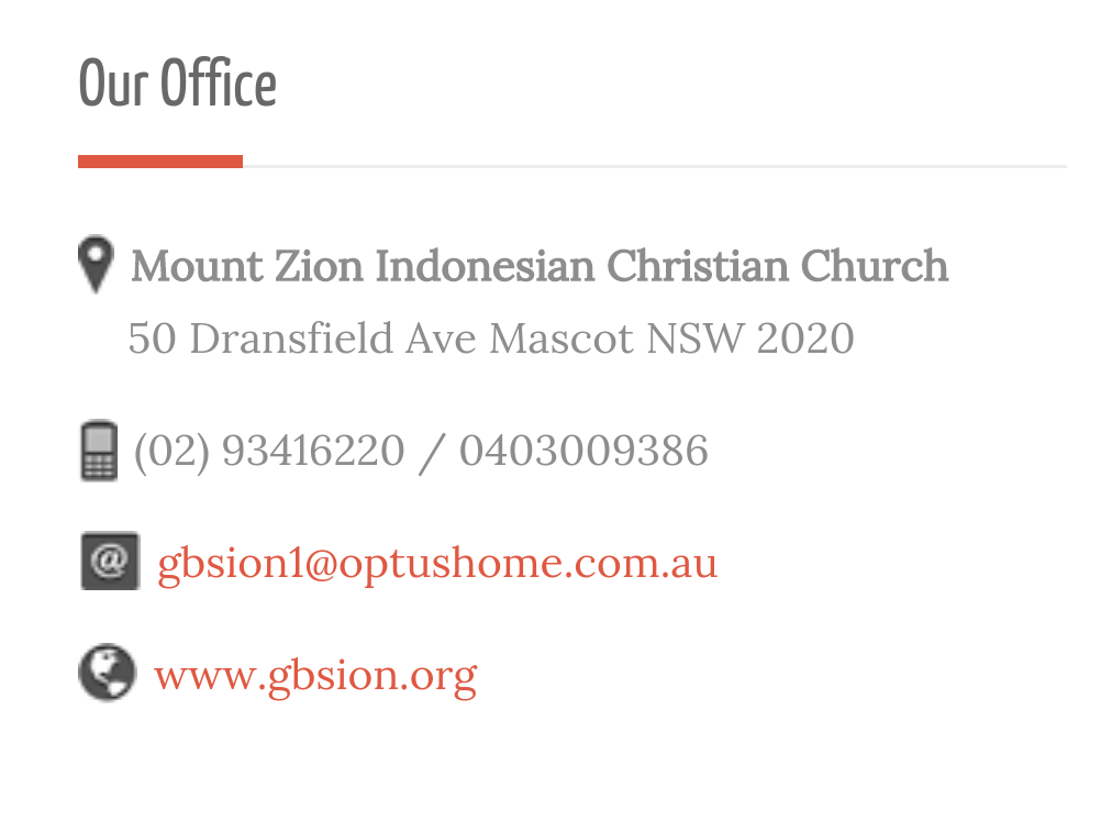 Mt.ZION Indonesian Church | 77 Doncaster Ave, Kensington NSW 2033, Australia | Phone: (02) 9341 6220