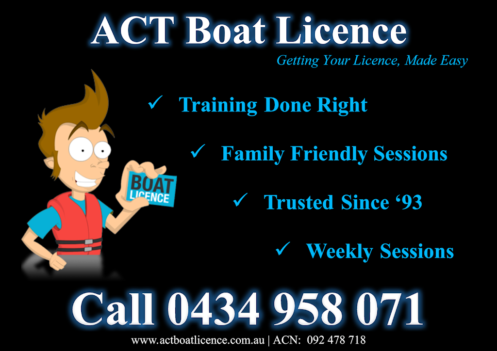 ACT Boat & Jetski Licence | 155 Hardwick Cres, Holt ACT 2615, Australia | Phone: 0434 958 071