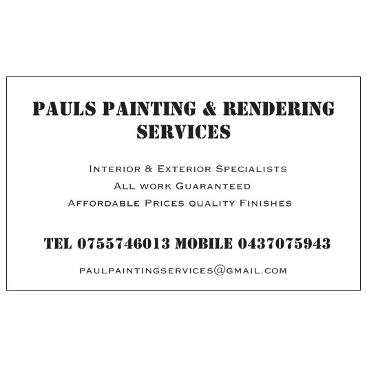 Pauls Painting & Rendering Services | 27 Blackwattle Cct, GoldCoast QLD 4214, Australia | Phone: (07) 5574 6013