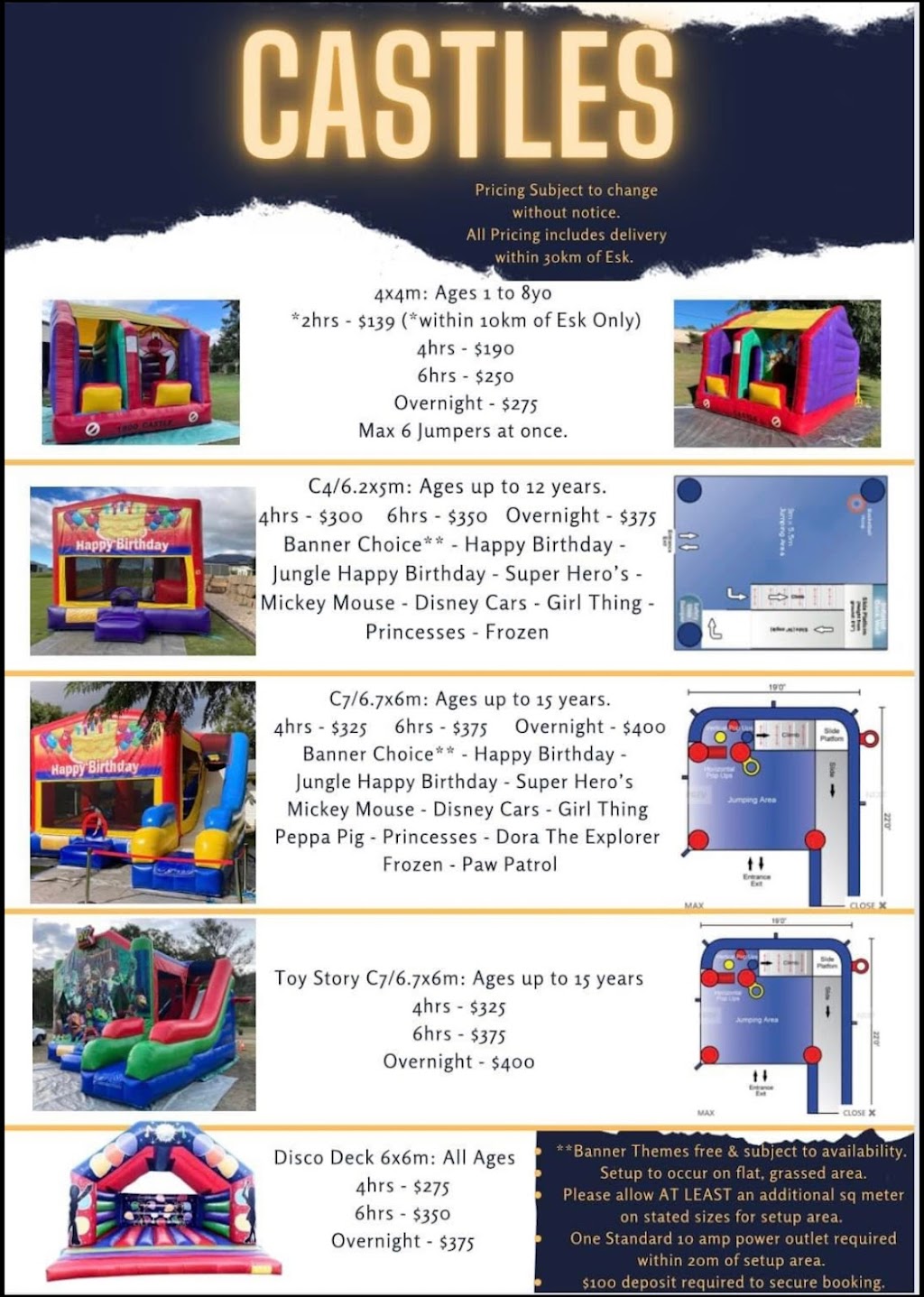 Swann Jumping Castle & Party Hire | Brough Ct, Esk QLD 4312, Australia | Phone: 0412 781 188