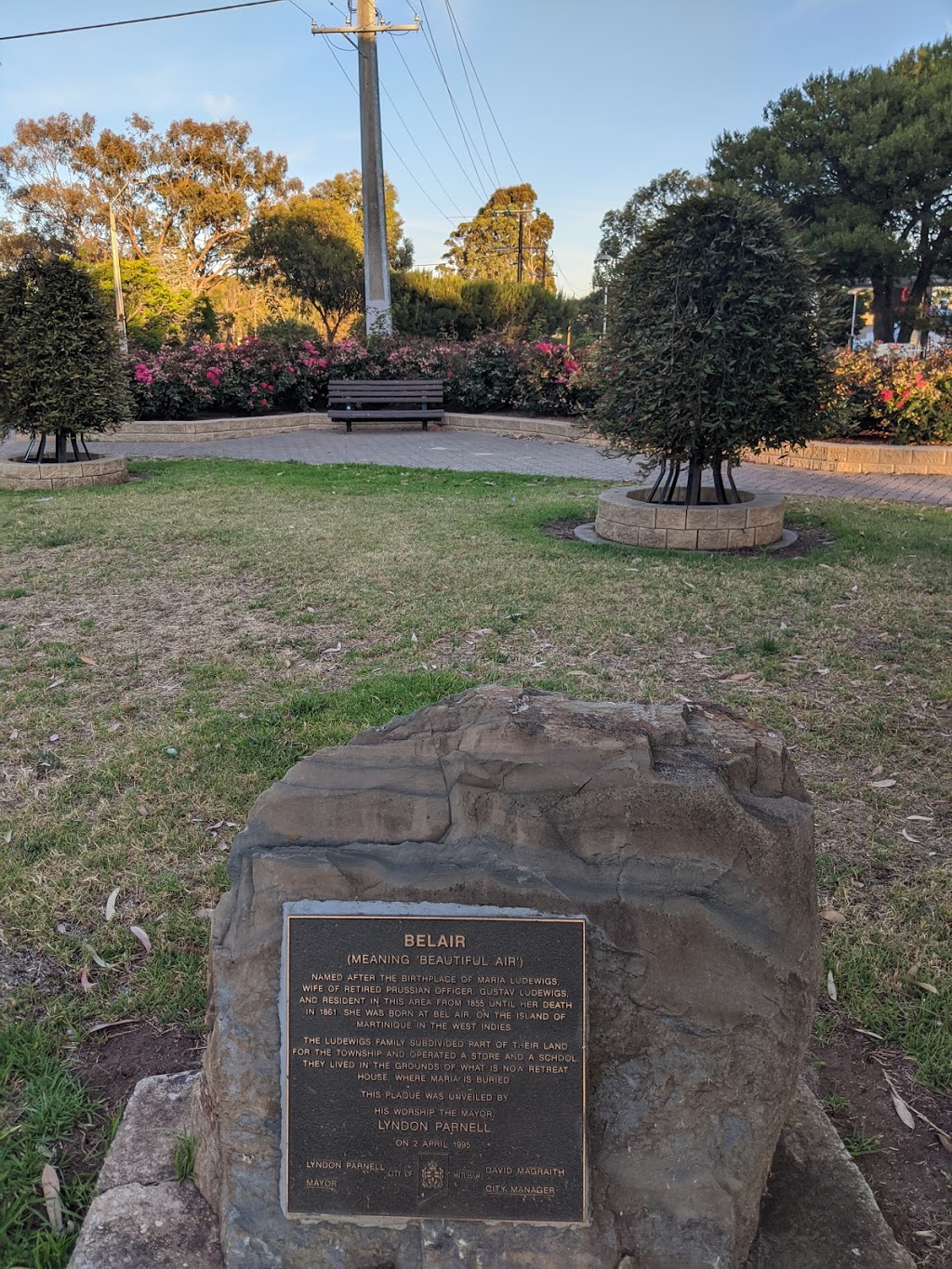 Belair plaque | park | Belair SA 5052, Australia