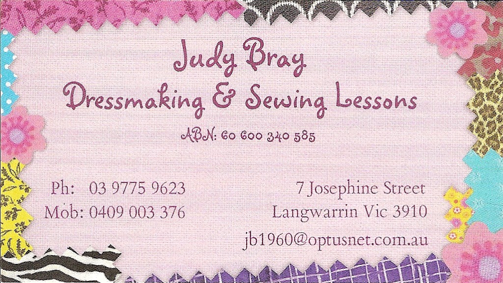 Judy Bray Dressmaking | clothing store | 7 Josephine St, Langwarrin VIC 3910, Australia | 0397759623 OR +61 3 9775 9623
