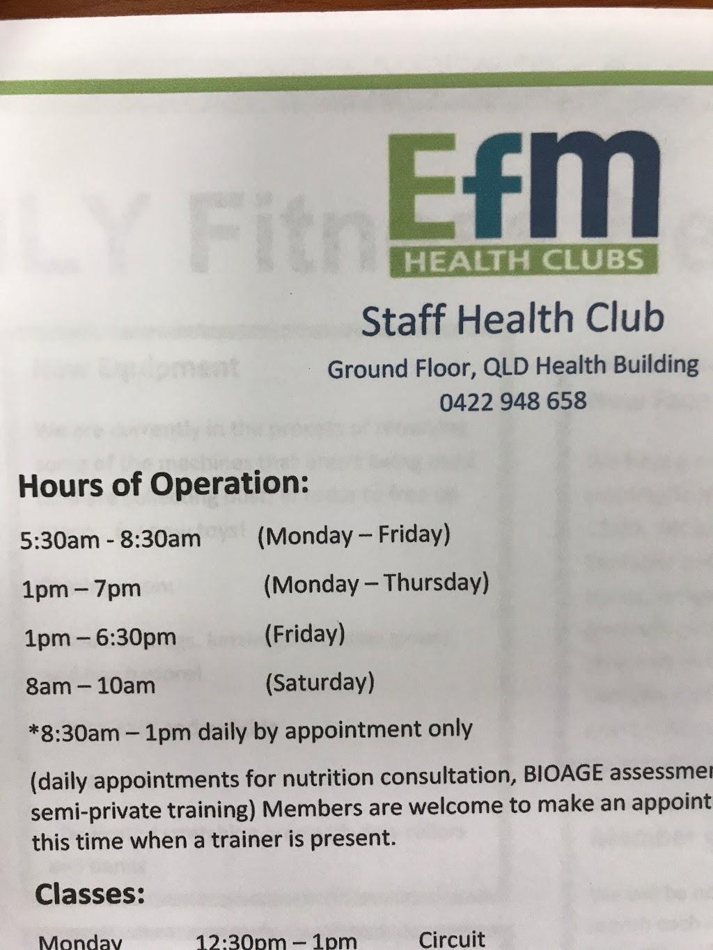 EFM Health Club Herston | 15 Butterfield St, Herston QLD 4006, Australia | Phone: 0422 948 658