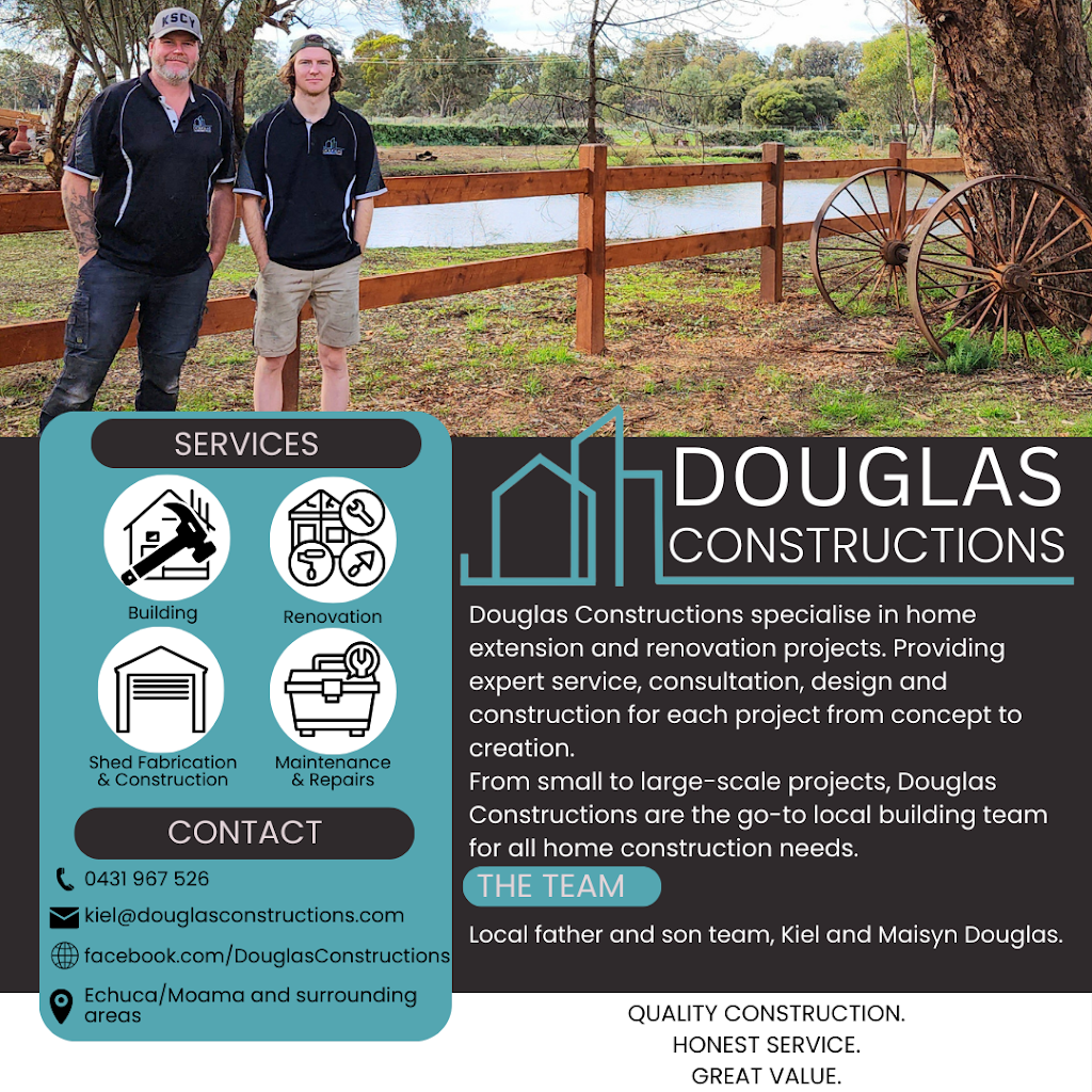 Douglas Constructions | 704 Stratton Rd, Echuca West VIC 3564, Australia | Phone: 0431 967 526