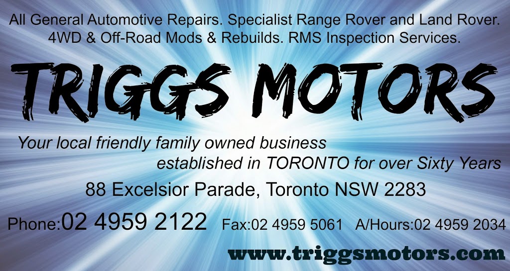 Triggs Motors | 88 Excelsior Parade, Toronto NSW 2283, Australia | Phone: (02) 4959 2122