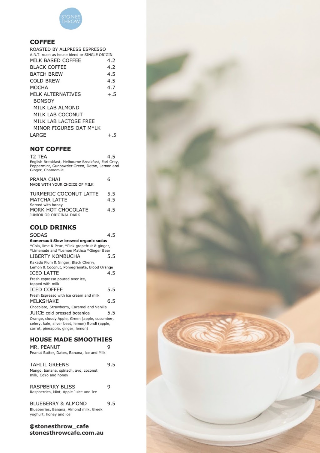 Stones Throw Cafe | cafe | 5 Were St, Montmorency VIC 3094, Australia | 0480260438 OR +61 480 260 438