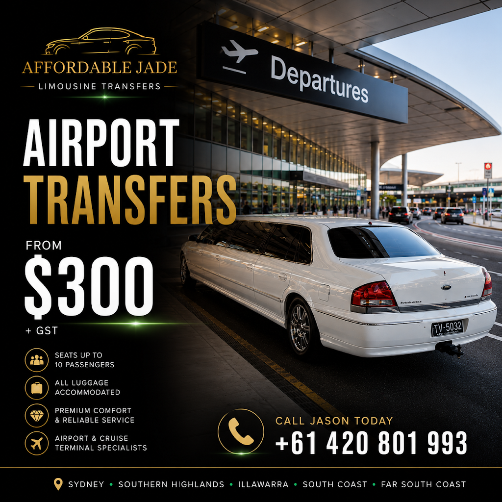 Affordable Jade Limousine Transfers | 185 Georges River Rd, Kentlyn NSW 2560, Australia | Phone: 0420 801 993