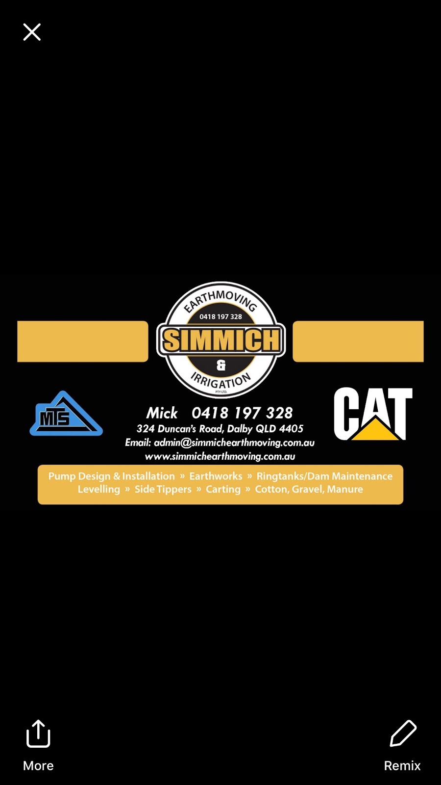 Simmich Earthmoving & Irrigation Pty Ltd | 324 Duncans Rd, St Ruth QLD 4405, Australia | Phone: 0418 197 328