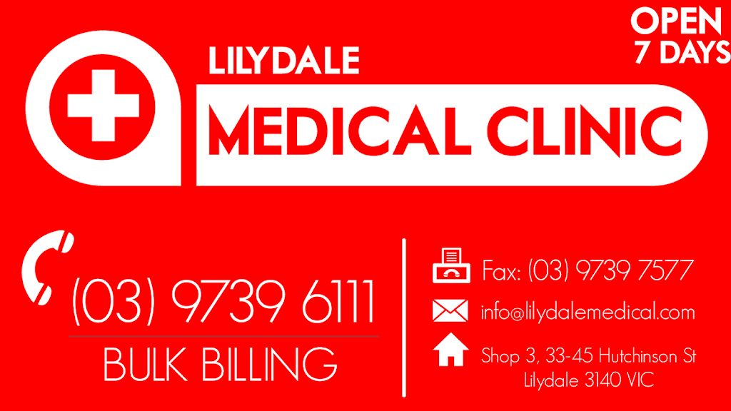 Lilydale Medical Clinic | doctor | 3/33 Hutchinson St, Lilydale VIC 3140, Australia | 0397396111 OR +61 3 9739 6111