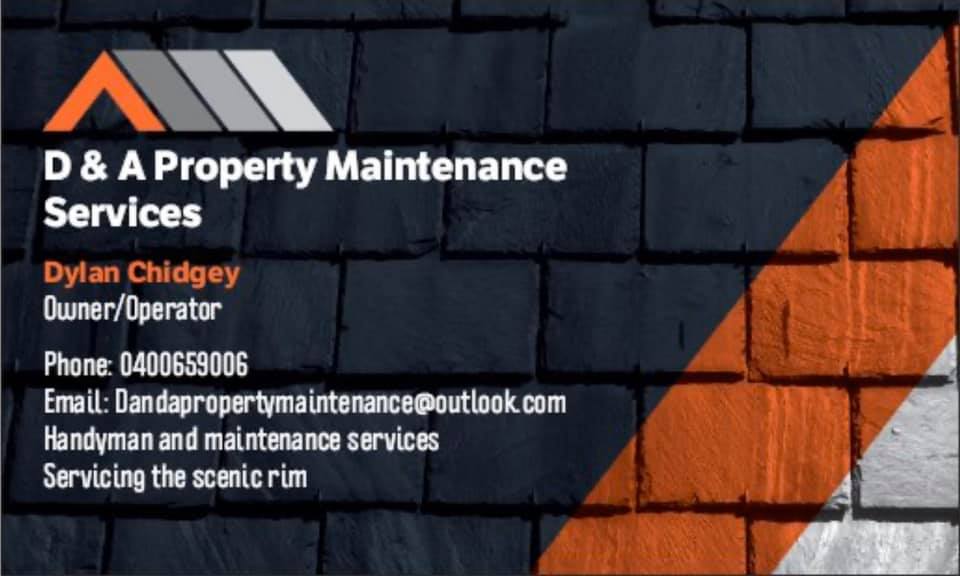 D & A Property Maintenance Services | general contractor | 13-31 Etruscan Rd, Kooralbyn QLD 4285, Australia | 0400659006 OR +61 400 659 006