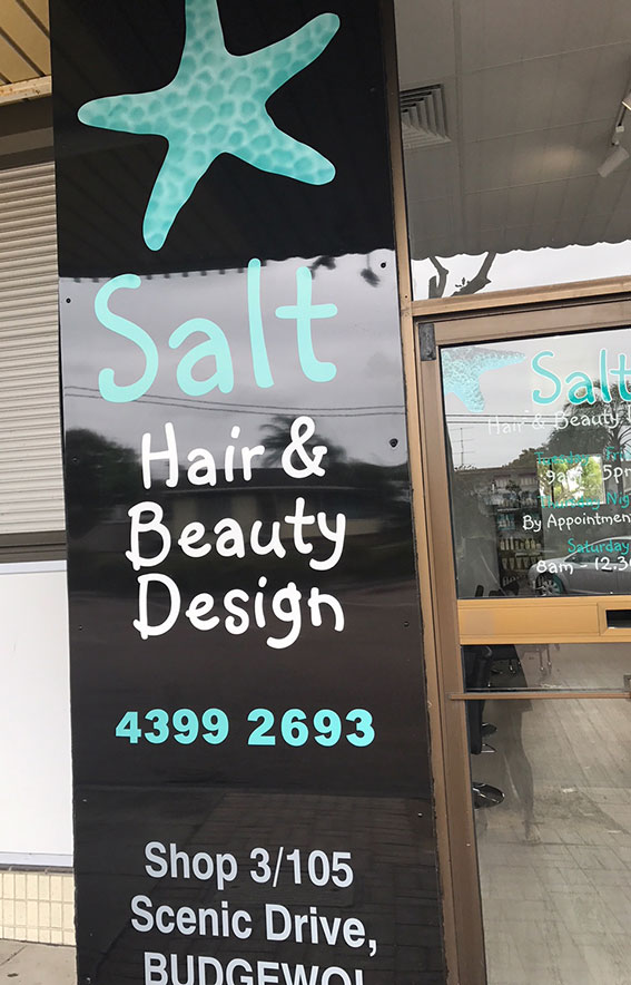 Salt Hair and Beauty Design | Shop 3/105 Scenic Dr, Budgewoi NSW 2262, Australia | Phone: (02) 4399 2693