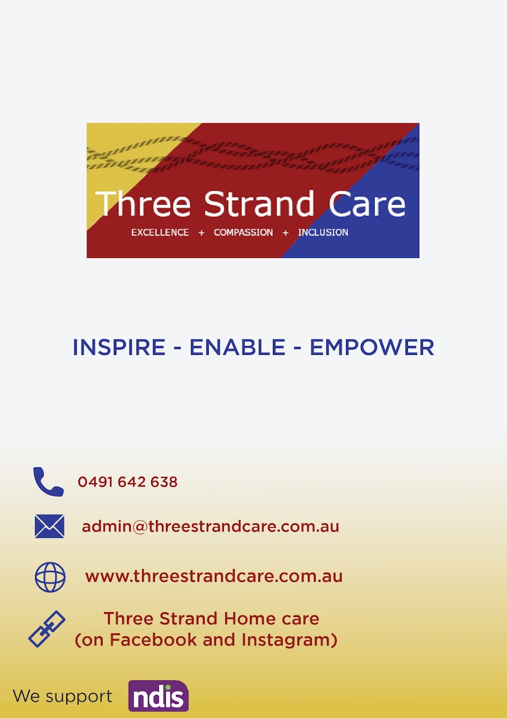 Three Strand Care |  | 40 Jennings Cres, Spring Farm NSW 2570, Australia | 0406539060 OR +61 406 539 060