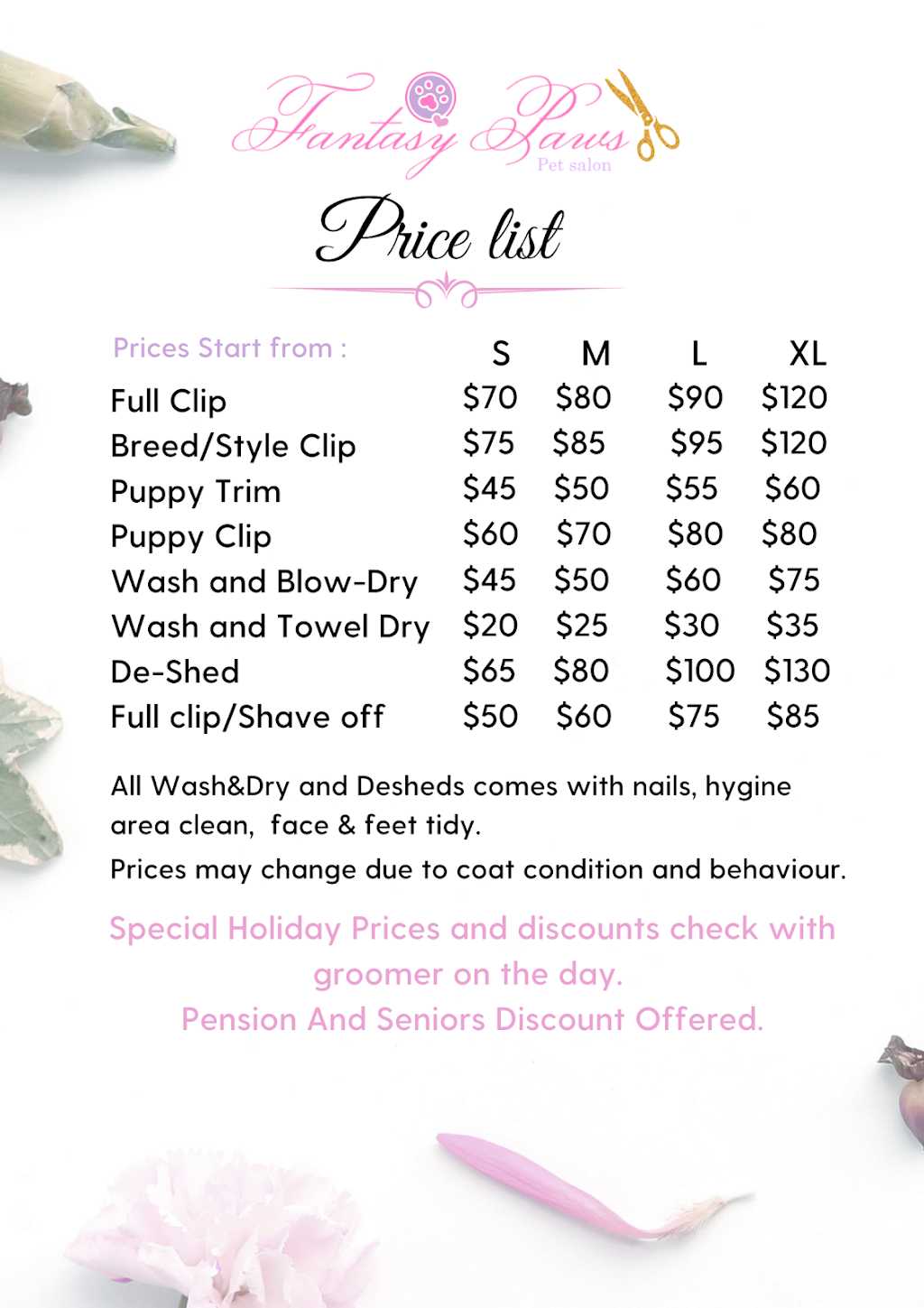 Fantasy Paws Pet Salon | 30 Coleford Rd, Wellard WA 6170, Australia | Phone: 0458 388 320