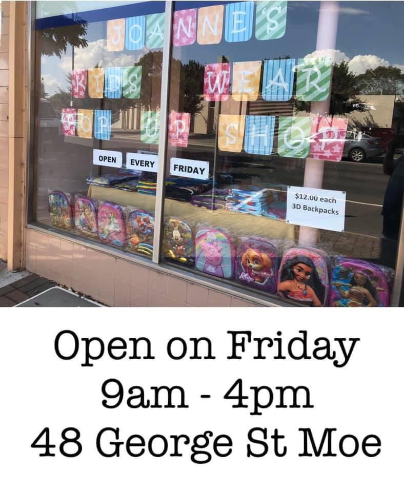 Joanne’s Kids Wear | 9 Kirk St, Moe VIC 3825, Australia | Phone: 0428 278 514