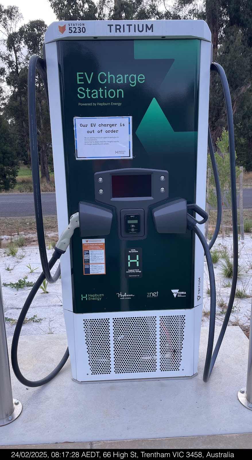 Chargefox Charging Station | 66 High St, Trentham VIC 3458, Australia | Phone: 1300 518 038