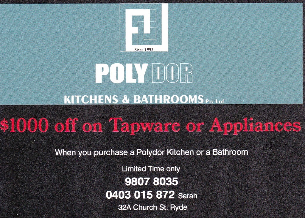 Polydor Kitchens & Bathrooms Pty Ltd | furniture store | 32A Church St, Ryde NSW 2112, Australia | 0298078035 OR +61 2 9807 8035