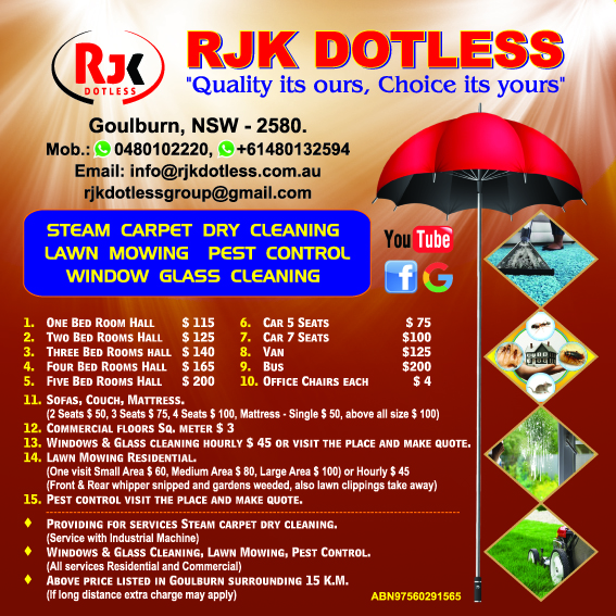 RJK DOTLESS GROUP CARPET AND PEST CONTROL | 9 Cohen place Goulburn Cohen, Goulburn NSW 2580, Australia | Phone: 0480 102 220