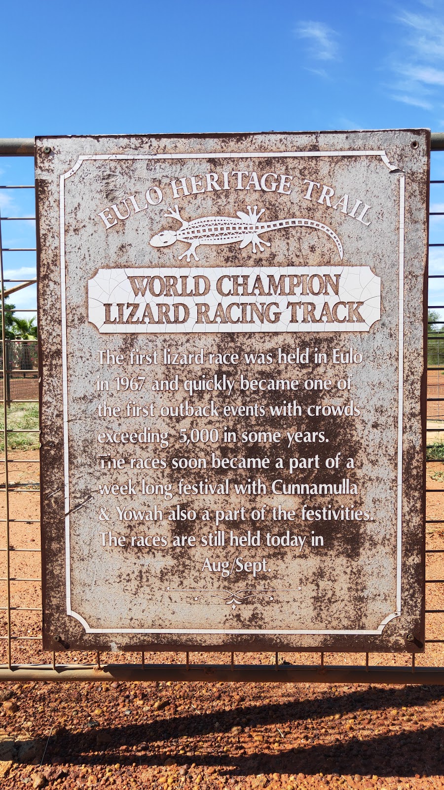 Eulo Lizard Racing Track | 56 Leo St, Eulo QLD 4491, Australia | Phone: 0401 835 124
