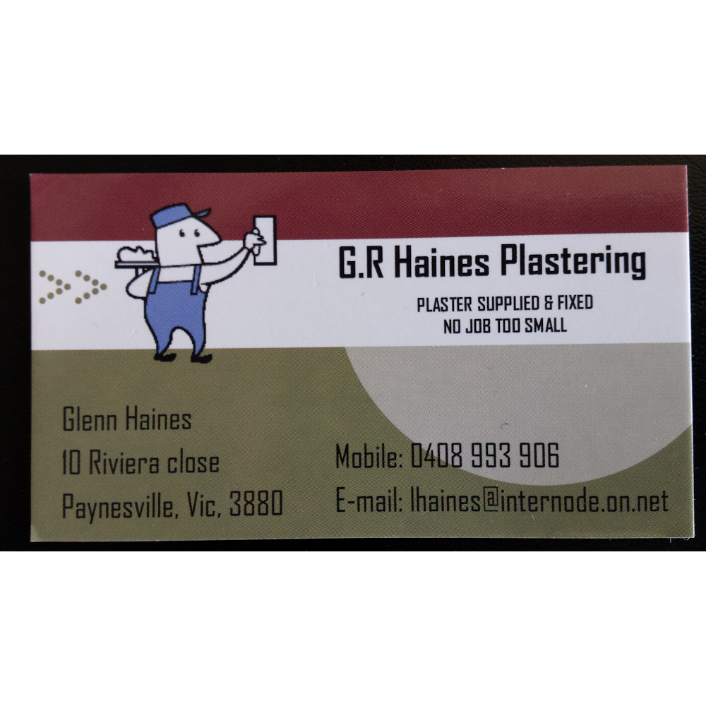 GR Haines Plastering | general contractor | Riviera Cl, Paynesville VIC 3880, Australia | 0408993906 OR +61 408 993 906