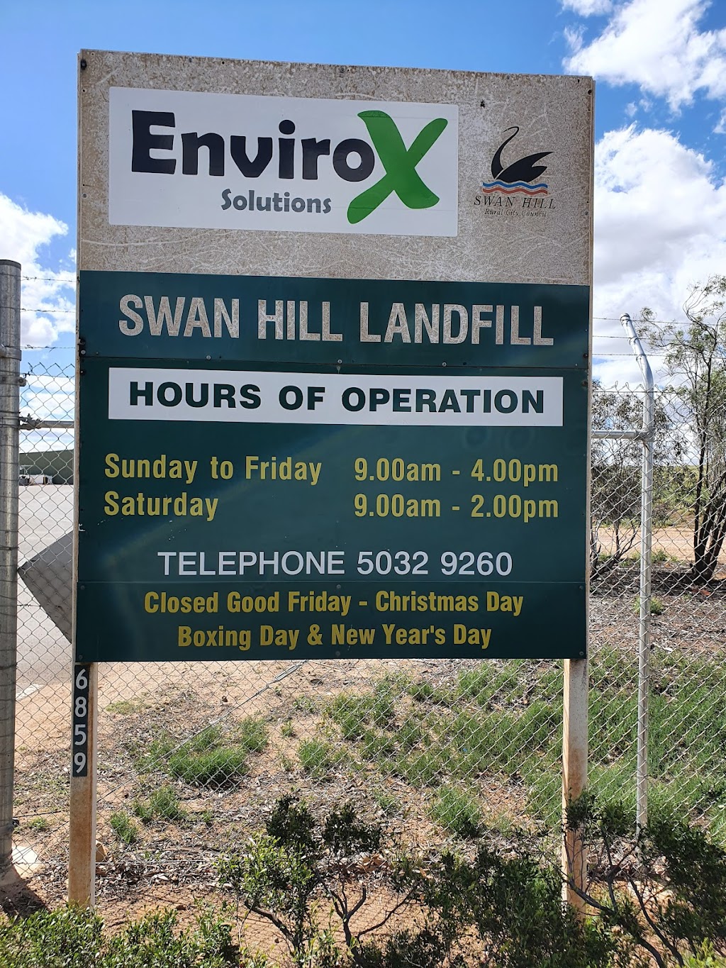 Swan Hill Landfill | 6859 Sea Lake-Swan Hill Rd, Swan Hill VIC 3585, Australia | Phone: (03) 5032 9260