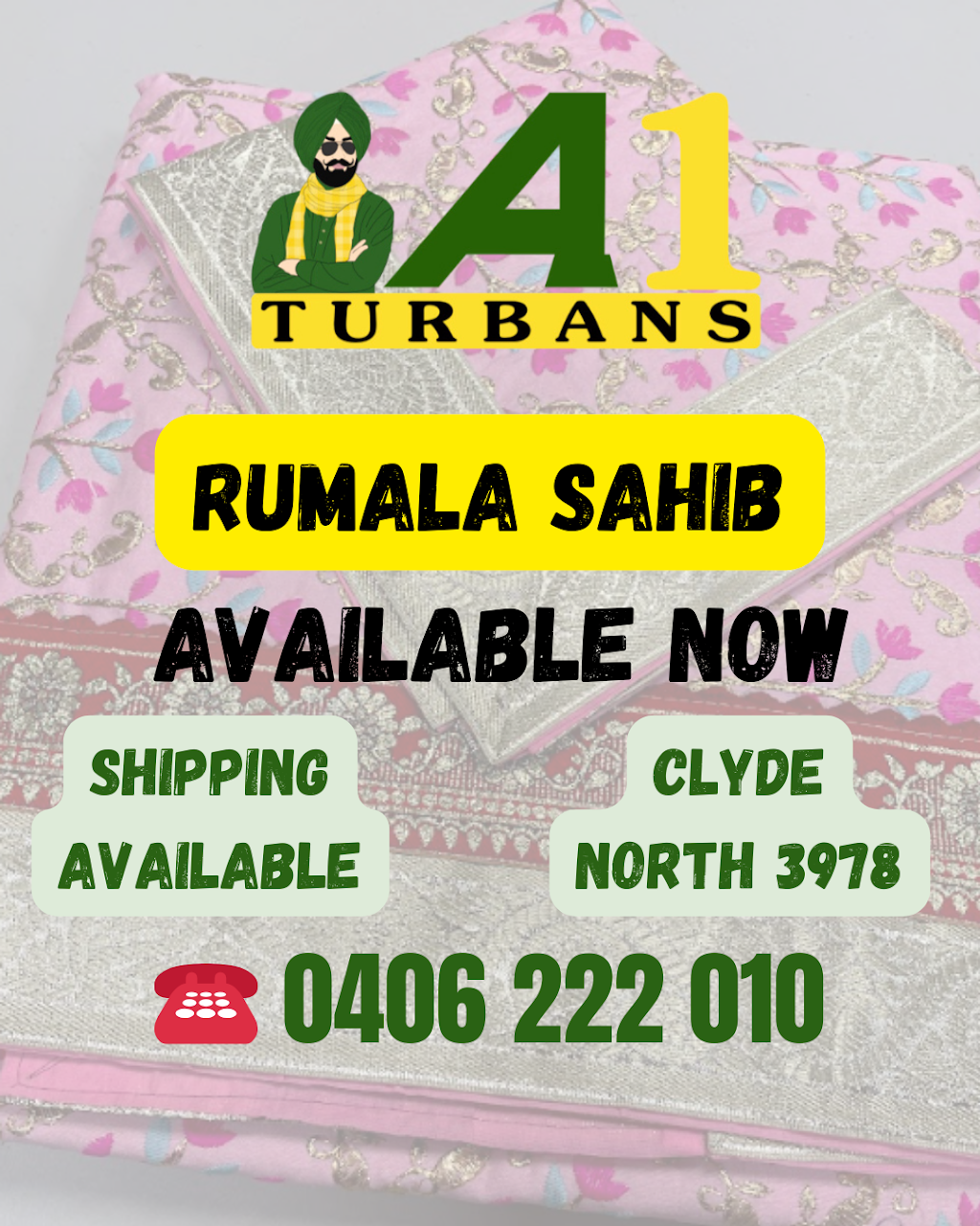 A1 Turbans | 43 Thicket Lp, Clyde North VIC 3978, Australia | Phone: 0406 222 010