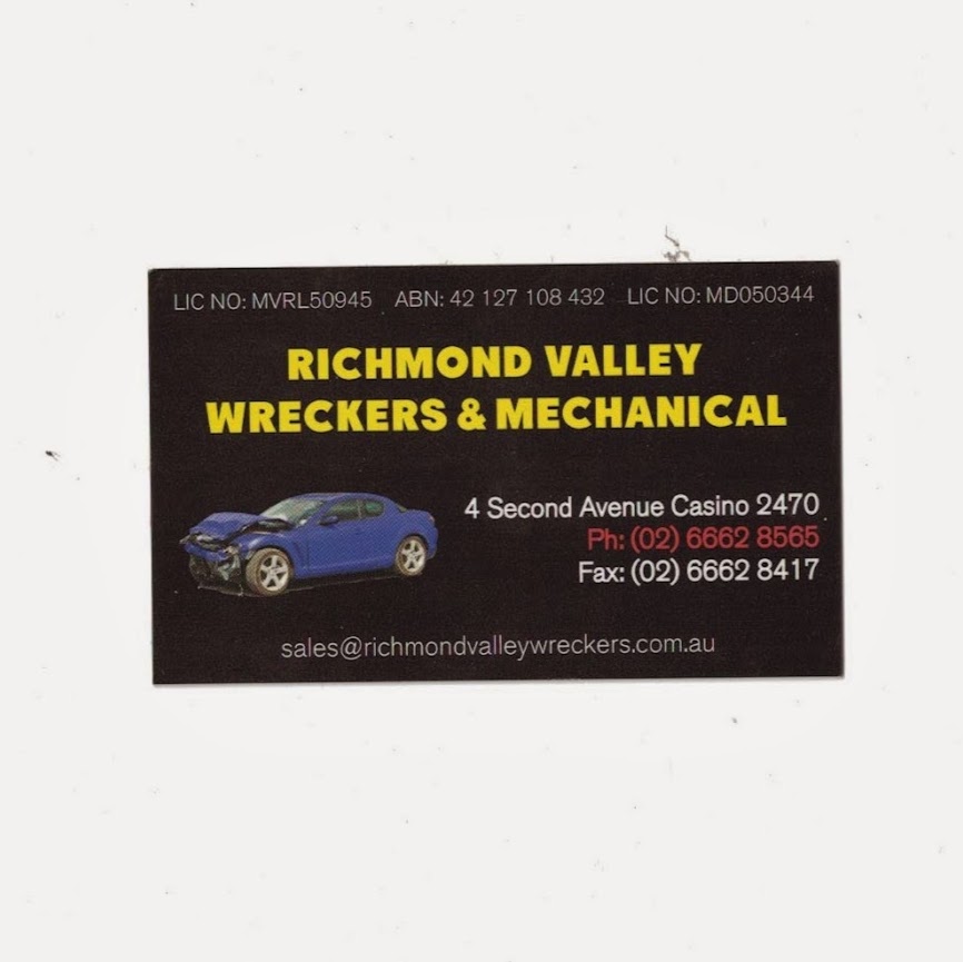 Richmond Valley Wreckers | car repair | 4 Second Ave, Casino NSW 2470, Australia | 0266628565 OR +61 2 6662 8565