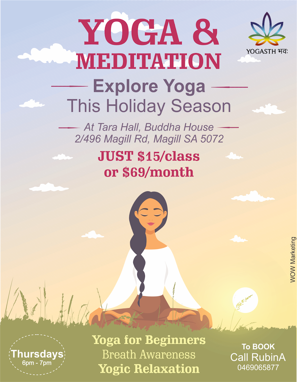 Yogasth Bhav - Yoga & Meditation Classes, Reiki Healing in Adelaide | 13A Nalara Ave, Rostrevor SA 5073, Australia | Phone: 0469 065 877