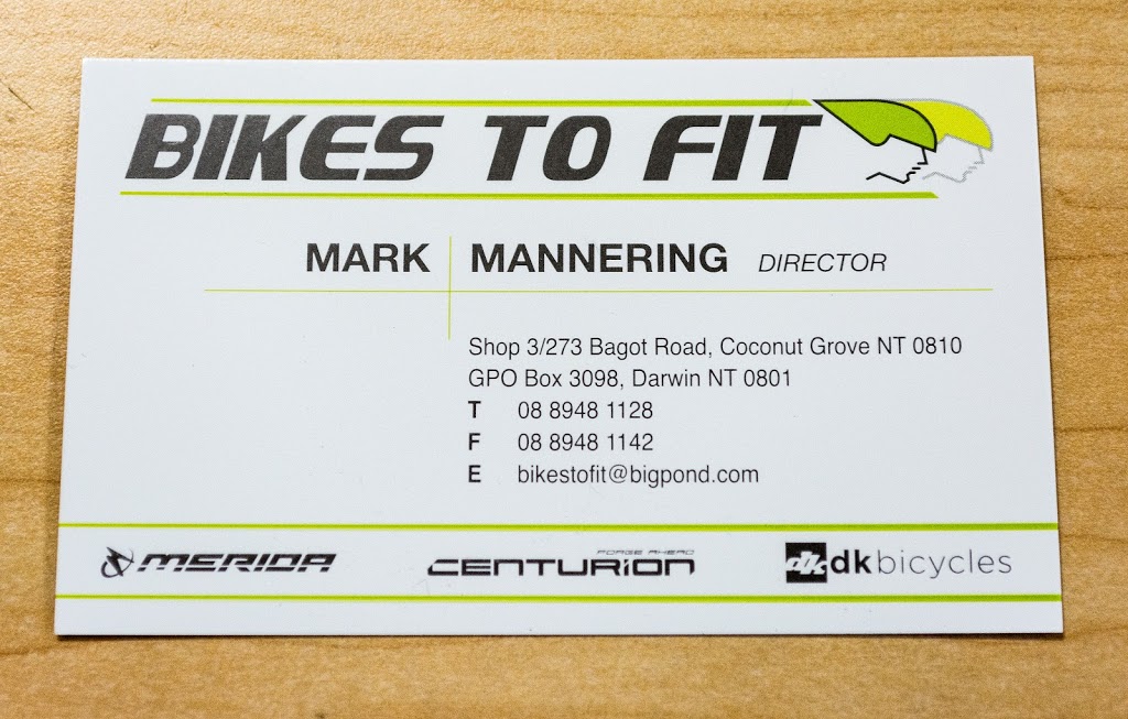 Bikes to Fit | bicycle store | 273 Bagot Rd, Coconut Grove NT 0810, Australia | 0889481128 OR +61 8 8948 1128